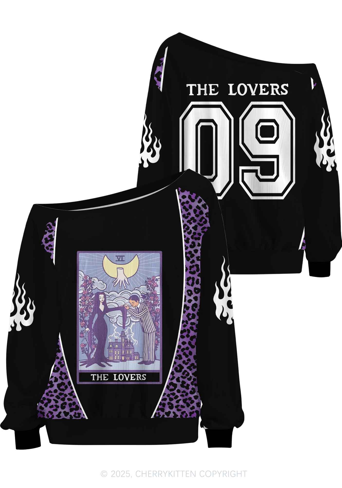 Custom Halloween Black The Lovers Y2K Off Shoulder Long Sleeve Sport Jersey Shirts Cherrykitten