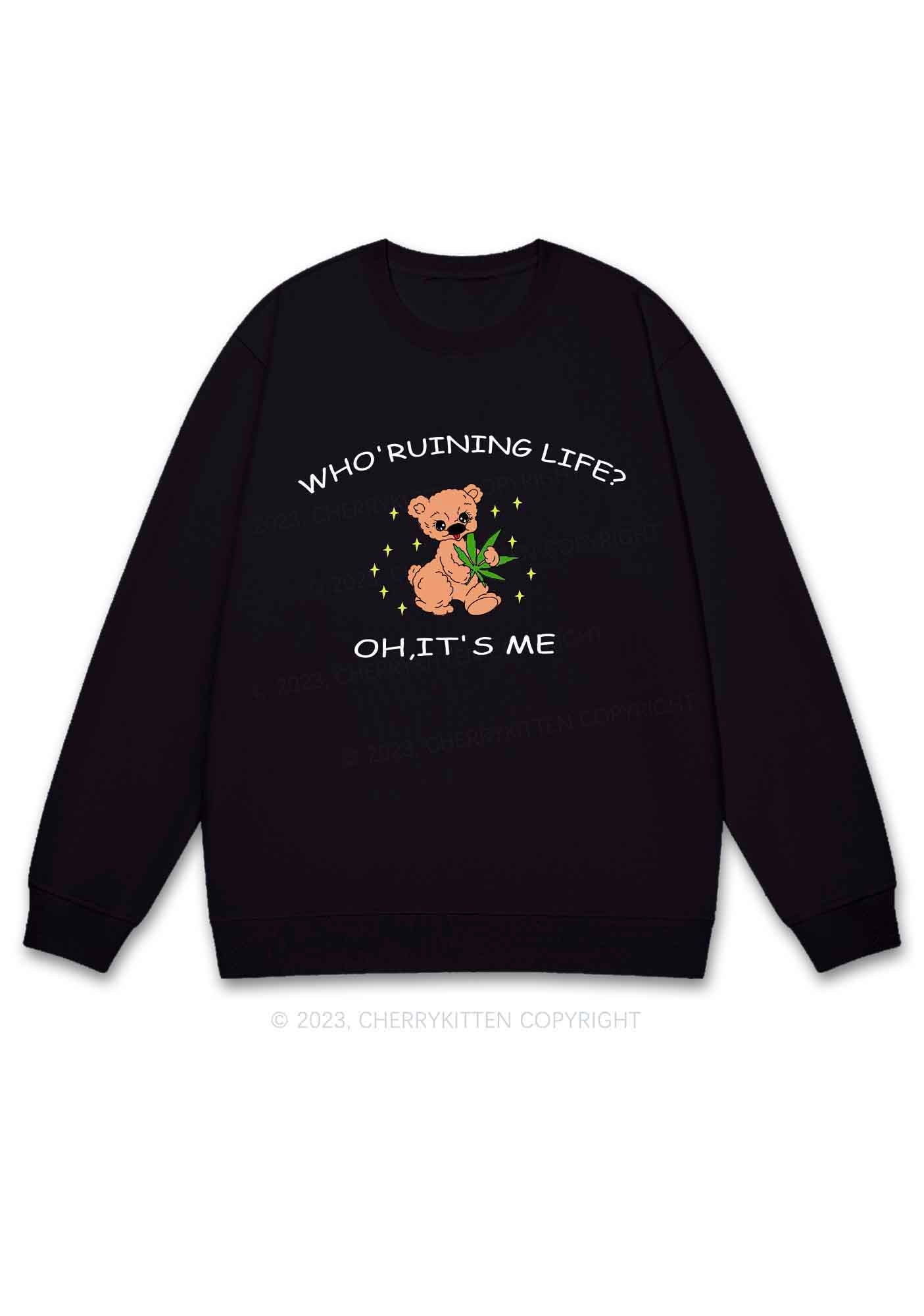 Who' Ruining Life Y2K Sweatshirt Cherrykitten