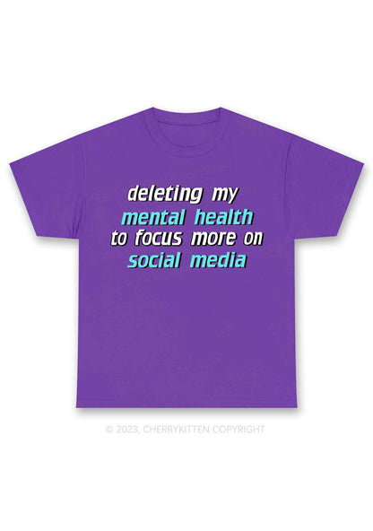 Deleting My Mental Health Y2K Chunky Shirt Cherrykitten