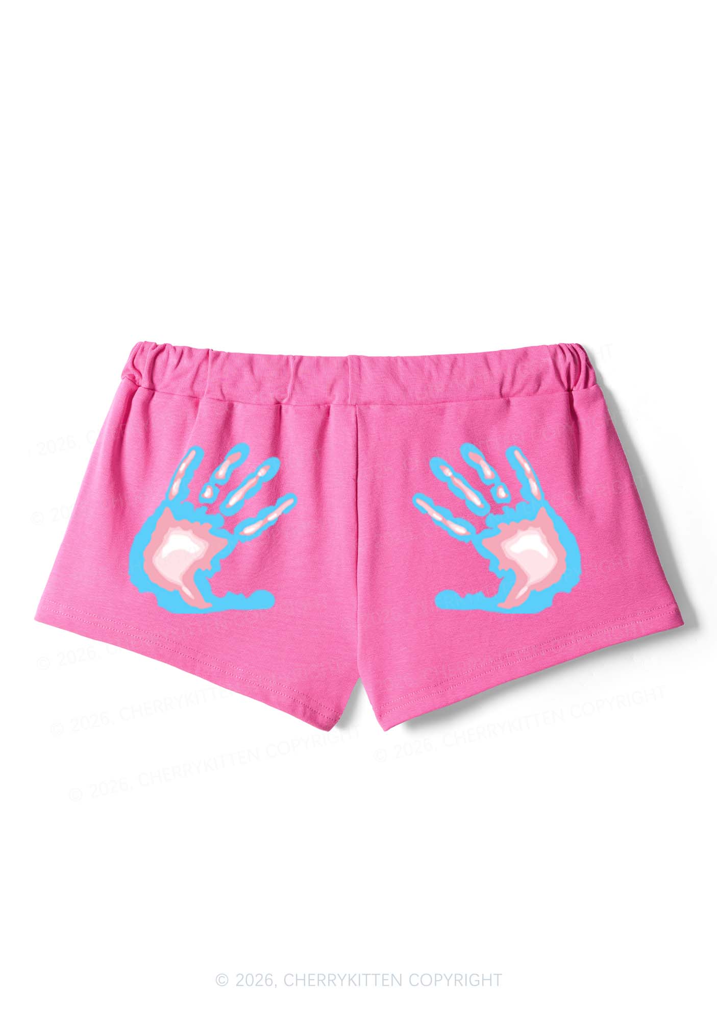 Trans Thermal Hands Pride Y2K Drawstring Mini Shorts Cherrykitten