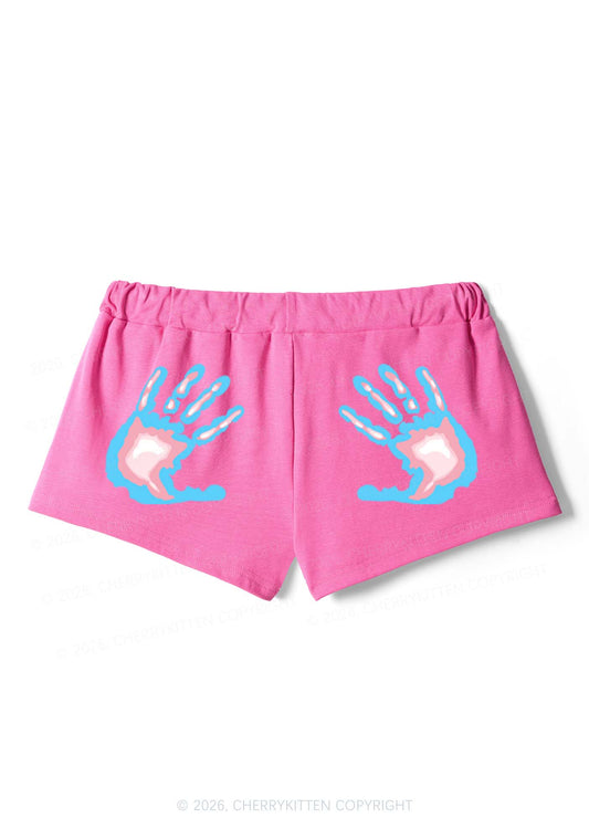 Trans Thermal Hands Pride Y2K Drawstring Mini Shorts Cherrykitten