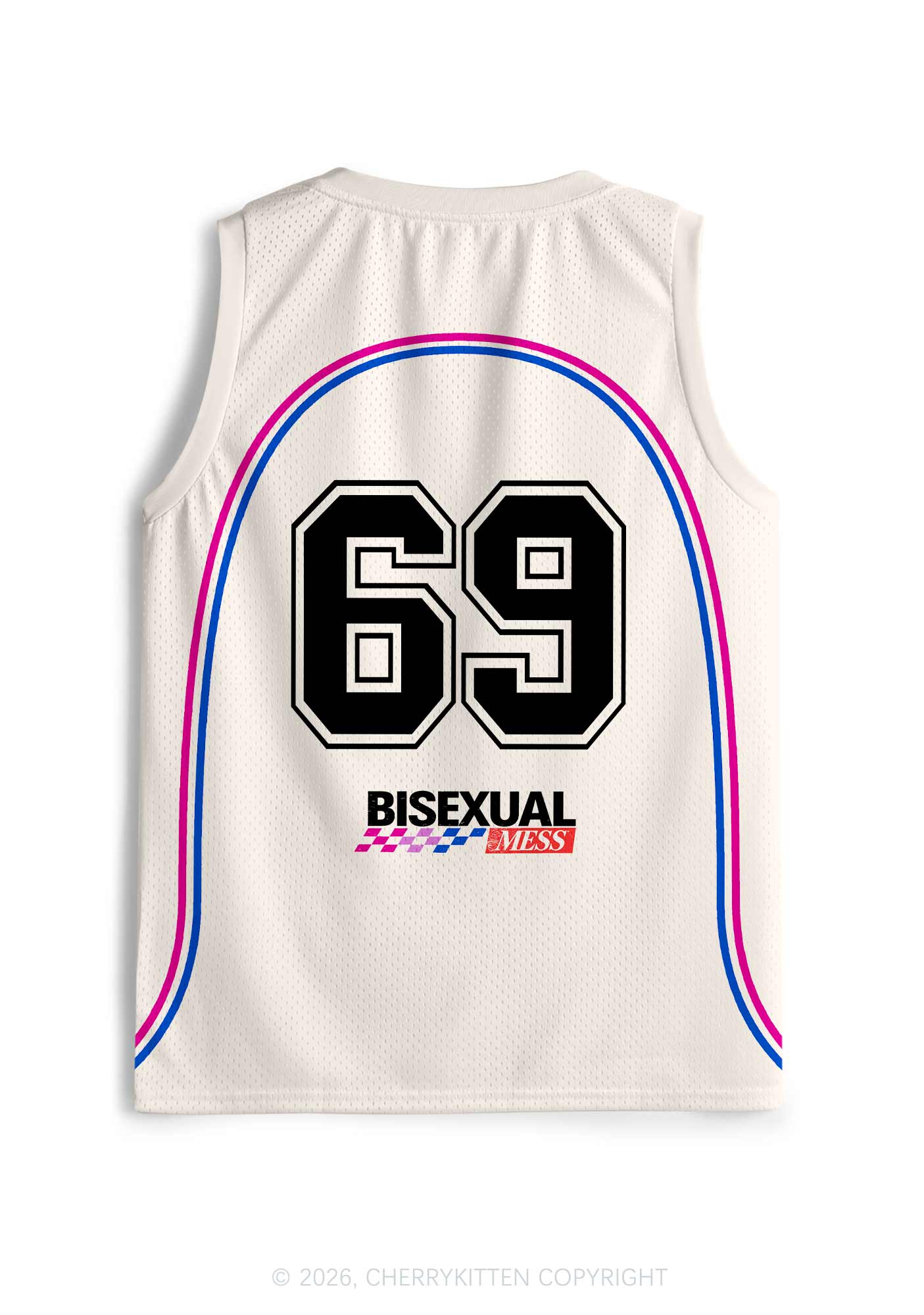 Creamy White Bisexual Mess Pride Y2K Sport Jersey Tank Cherrykitten