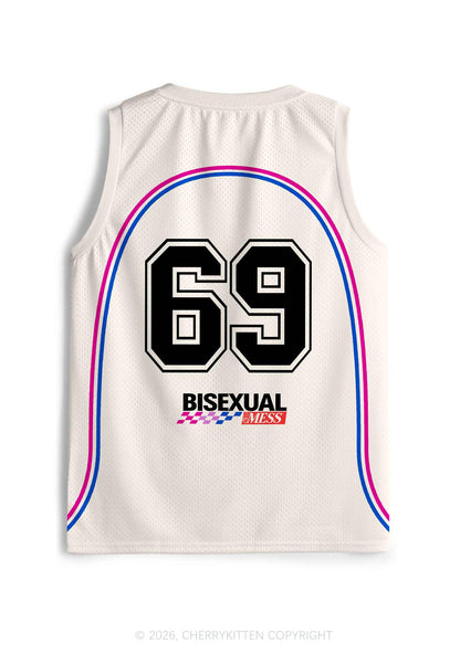 Creamy White Bisexual Mess Pride Y2K Sport Jersey Tank Cherrykitten
