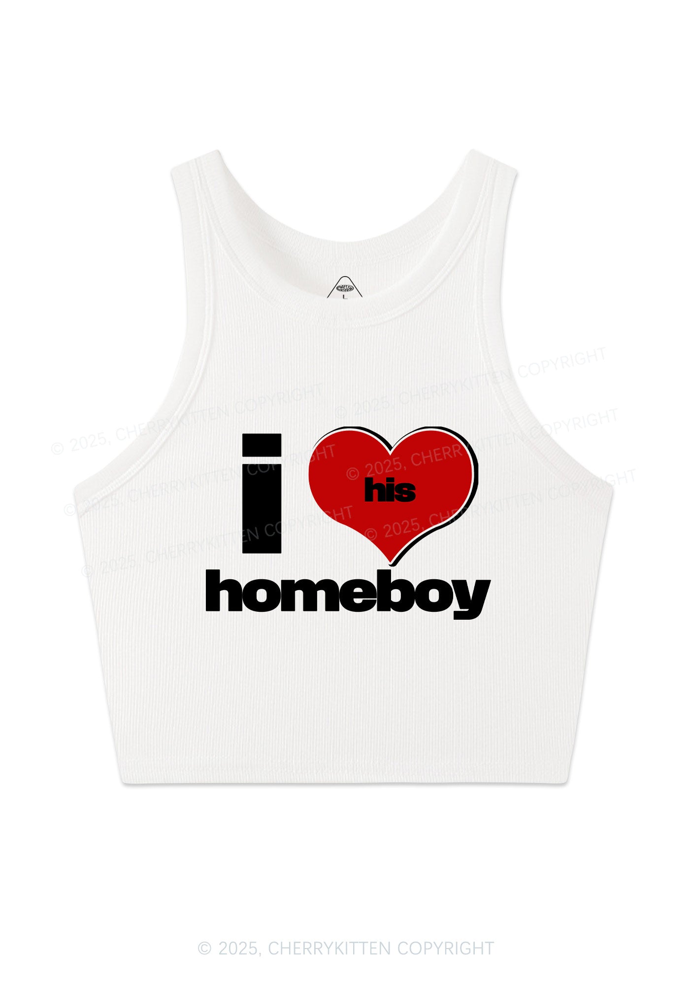 I Love His Homeboy Y2K Crop Tank Top Cherrykitten