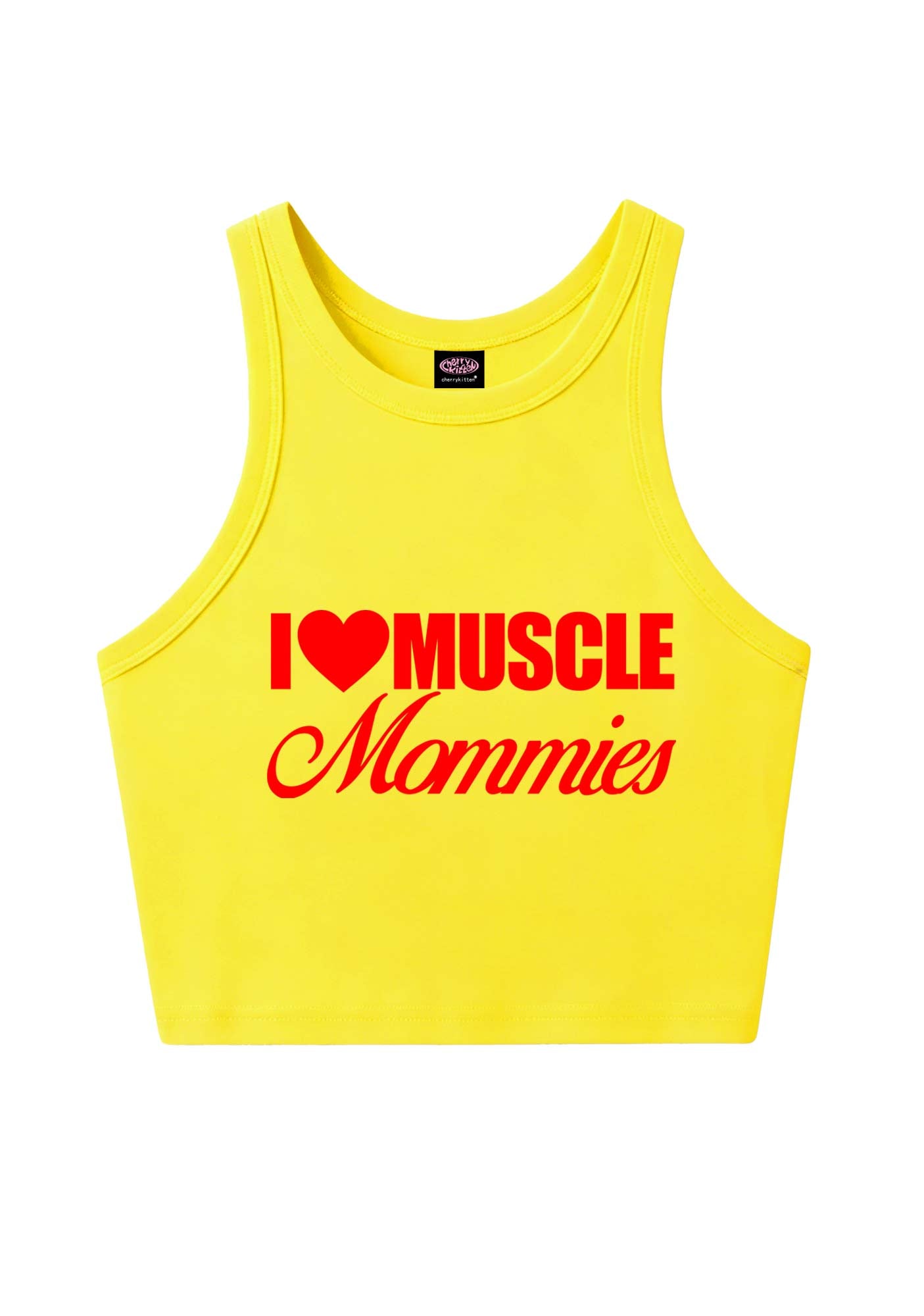 I Love Muscle Mommies Y2K Crop Tank Top Cherrykitten