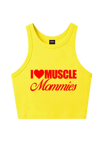 I Love Muscle Mommies Y2K Crop Tank Top Cherrykitten