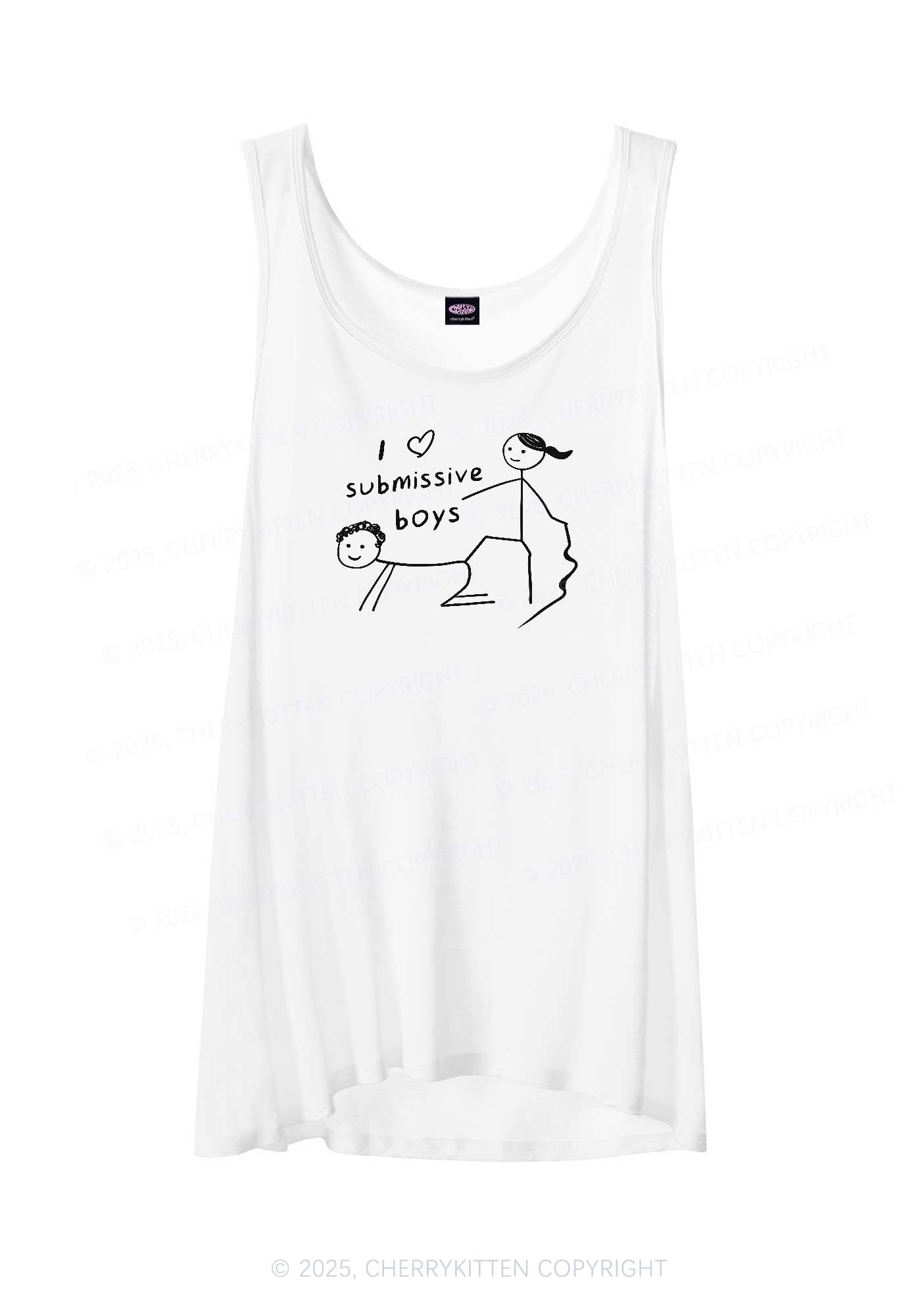 I Love S Boys Y2K Sheer Boyfriend Tank Cherrykitten