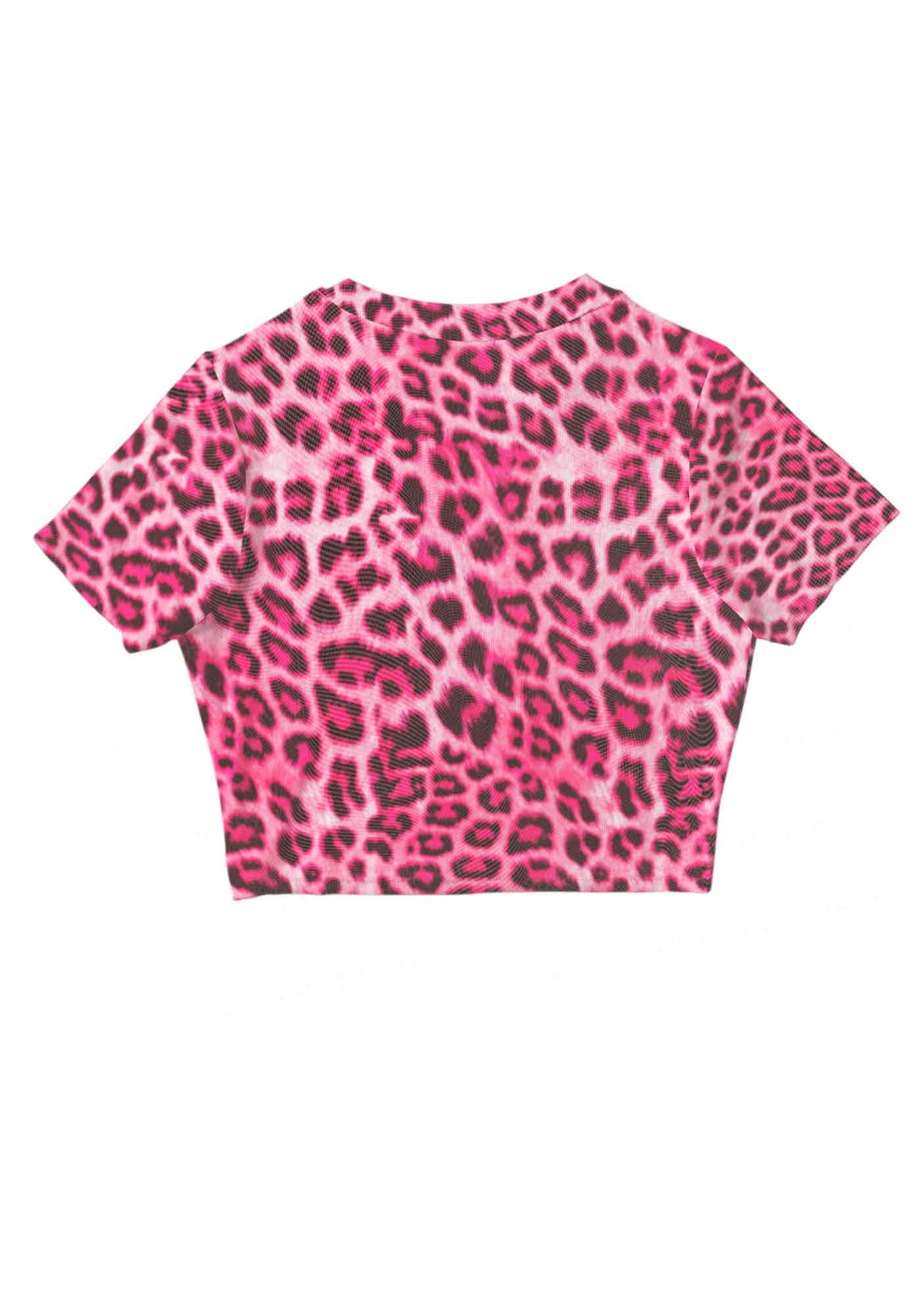 Pink Leopard Faggot Pride Y2K Mesh Crop Top Cherrykitten
