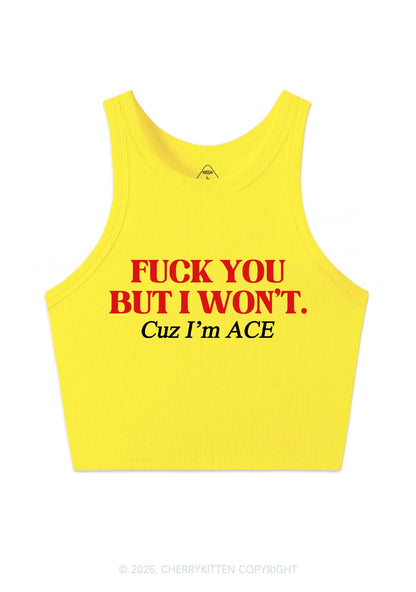 Fxxk You Cuz Im Ace Pride Y2K Crop Tank Top Cherrykitten