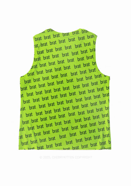Brat Summer Y2K Mesh Muscle Tank Cherrykitten