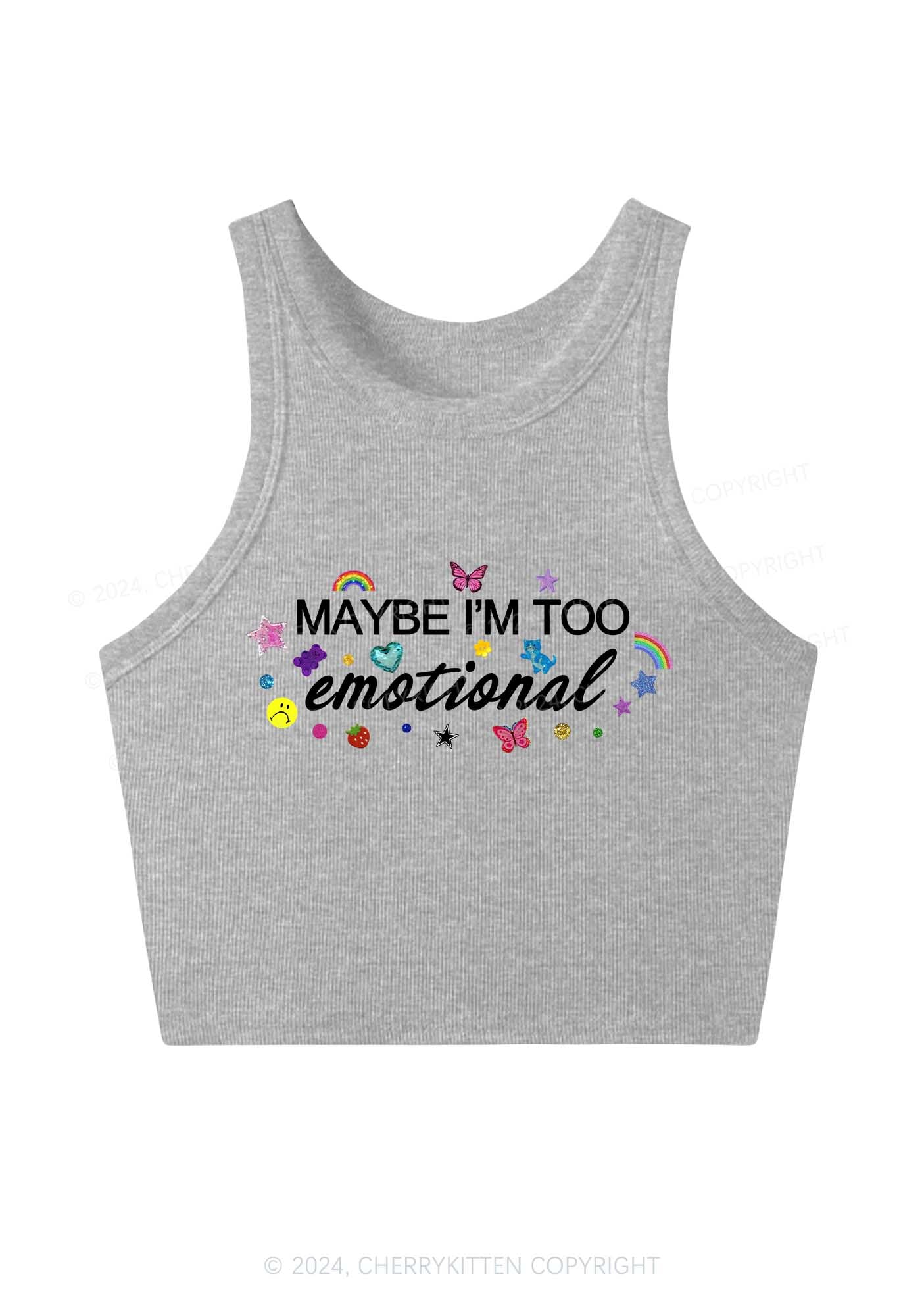 Too Emotional Y2K Crop Tank Top Cherrykitten