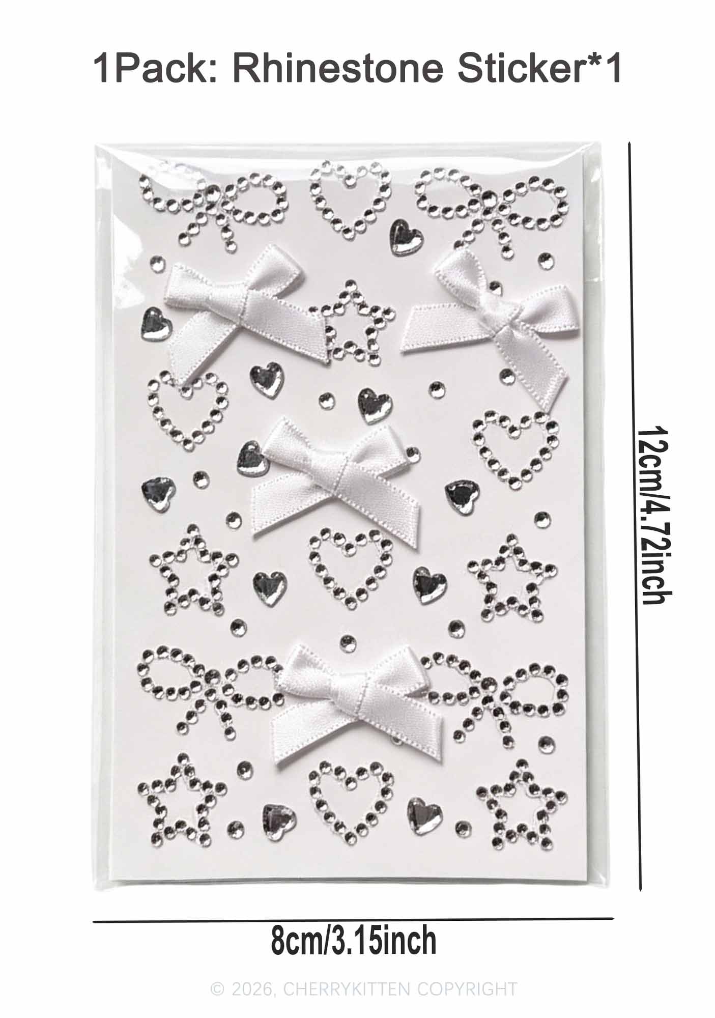 1pc Butterfly Rhinestone Y2K Face Sticker Cherrykitten