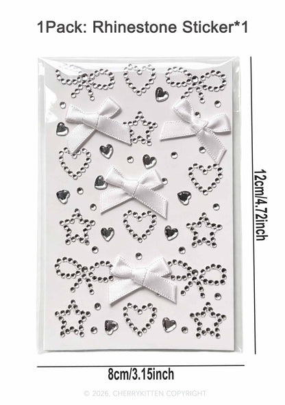 1pc Butterfly Rhinestone Y2K Face Sticker Cherrykitten