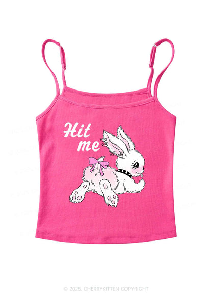 Hit Me White Bunny Y2K Spaghetti Strap Cami Cherrykitten