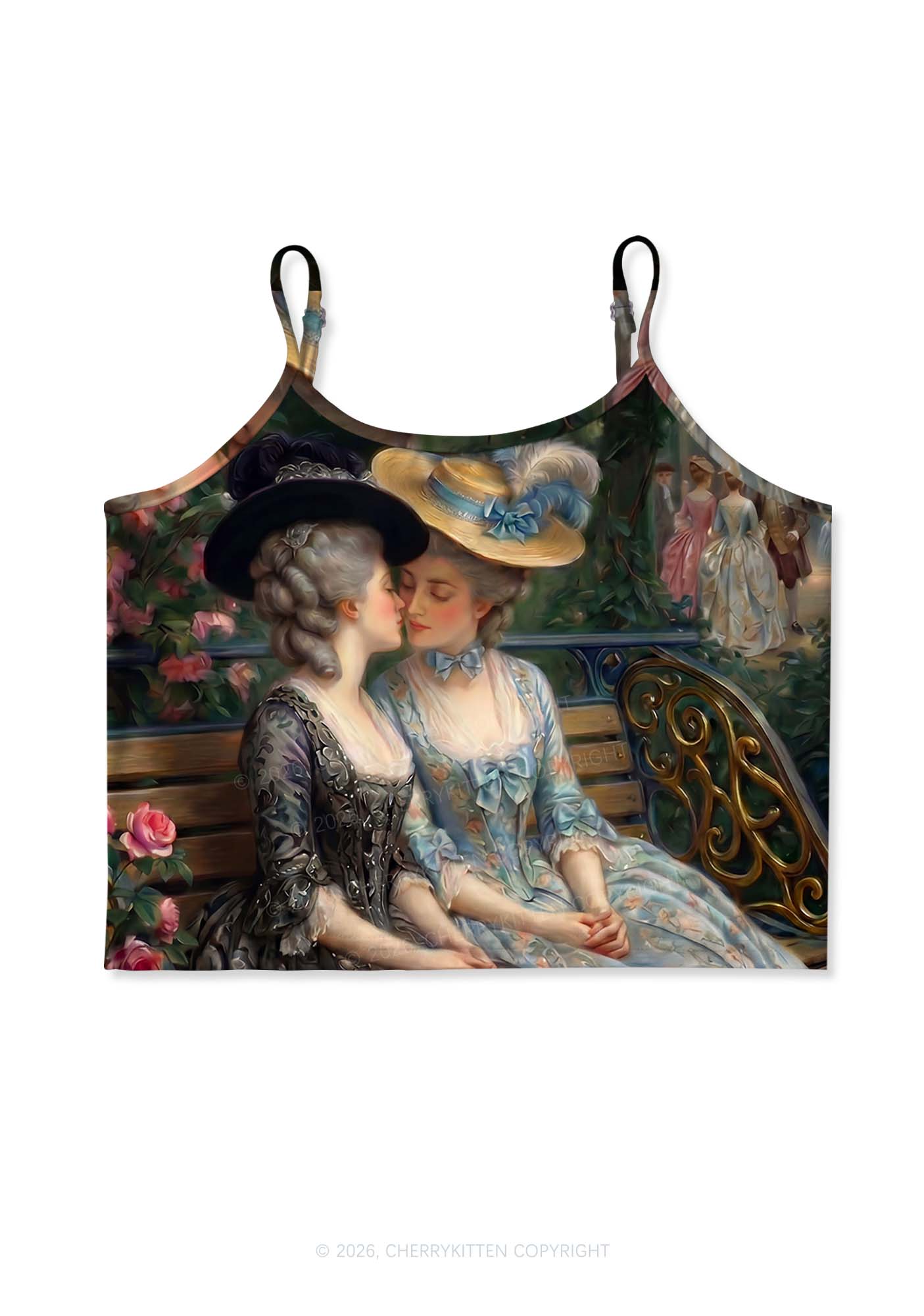 Vintage Garden Ladies Pride Y2K Print Cami Crop Top Cherrykitten