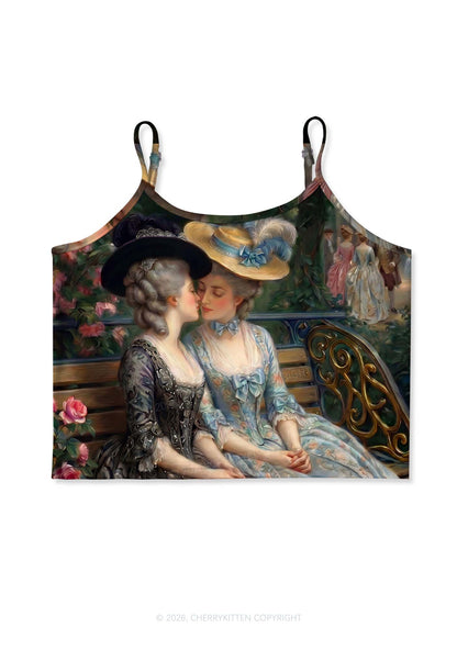 Vintage Garden Ladies Pride Y2K Print Cami Crop Top Cherrykitten