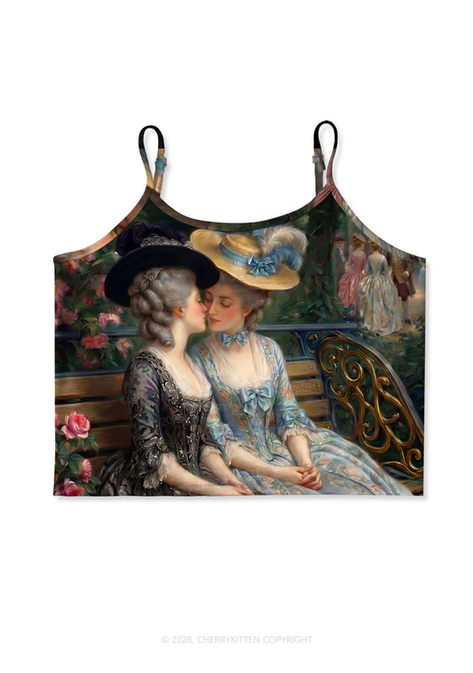Vintage Garden Ladies Pride Y2K Print Cami Crop Top Cherrykitten