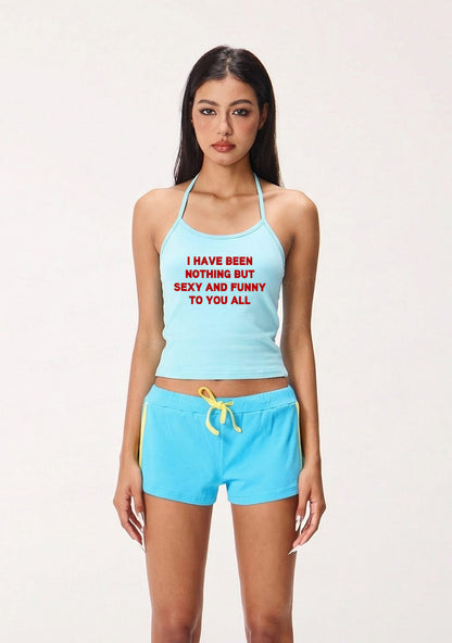 I Have Been Funny Y2K Halter Neck Cami Cherrykitten