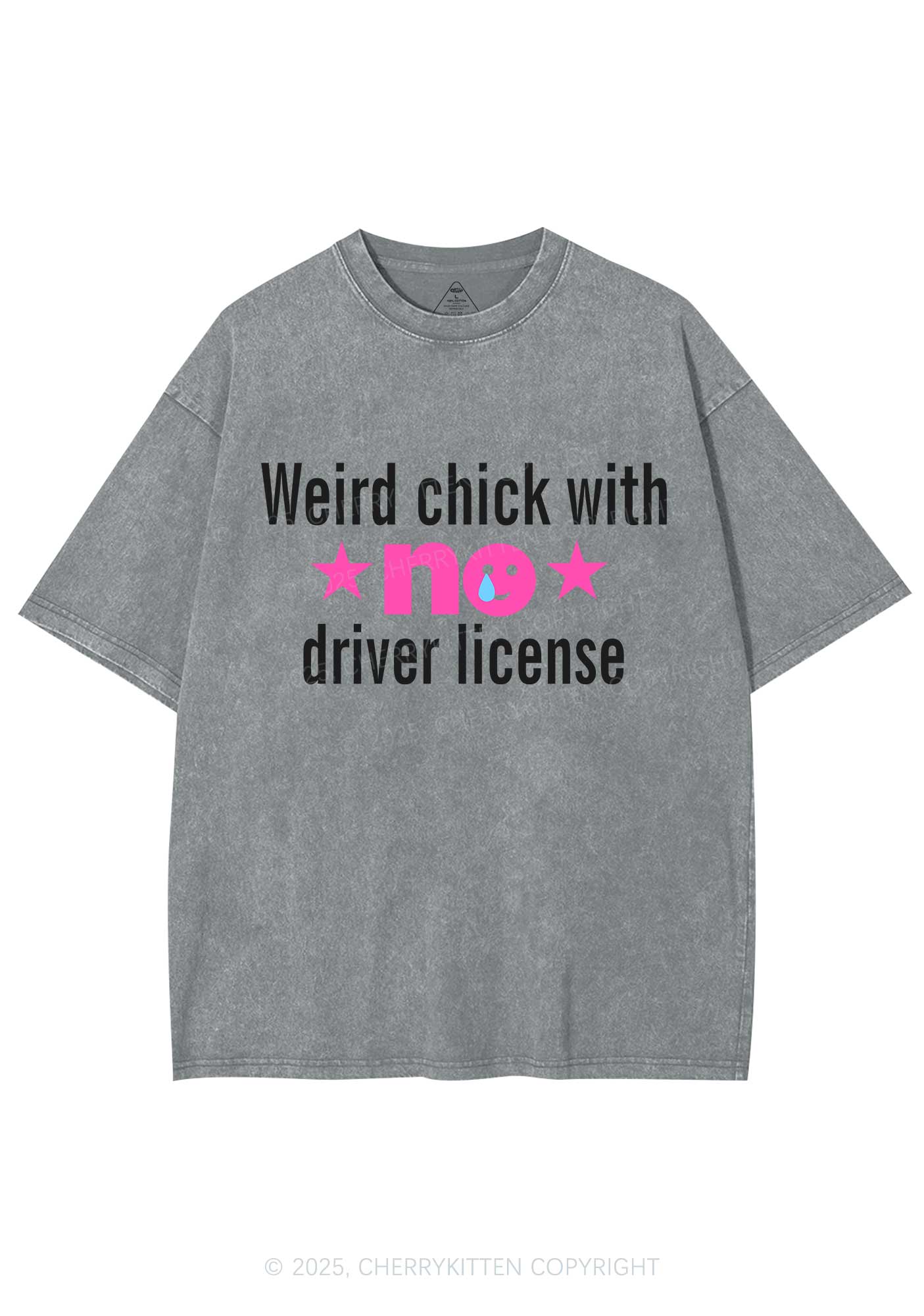 Weird Chick Y2K Shirts Washed Tee Cherrykitten