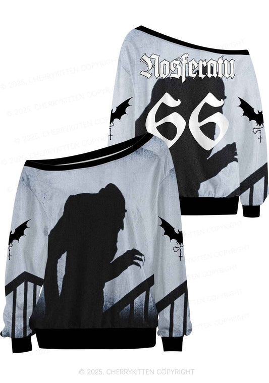 Halloween Custom Horror Shadow Y2K Off Shoulder Long Sleeve Sport Jersey Shirts Cherrykitten