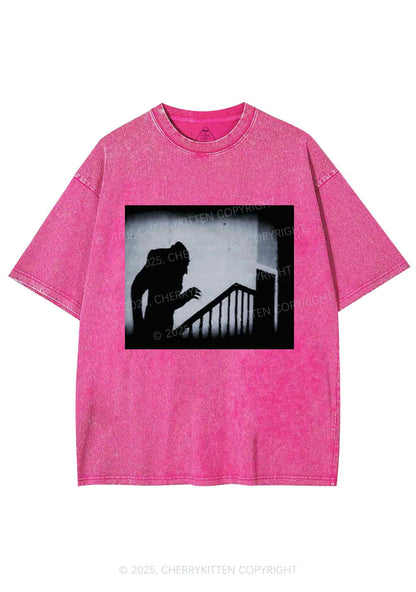 Halloween Stairs Intruder Y2K Shirts Washed Tee Cherrykitten