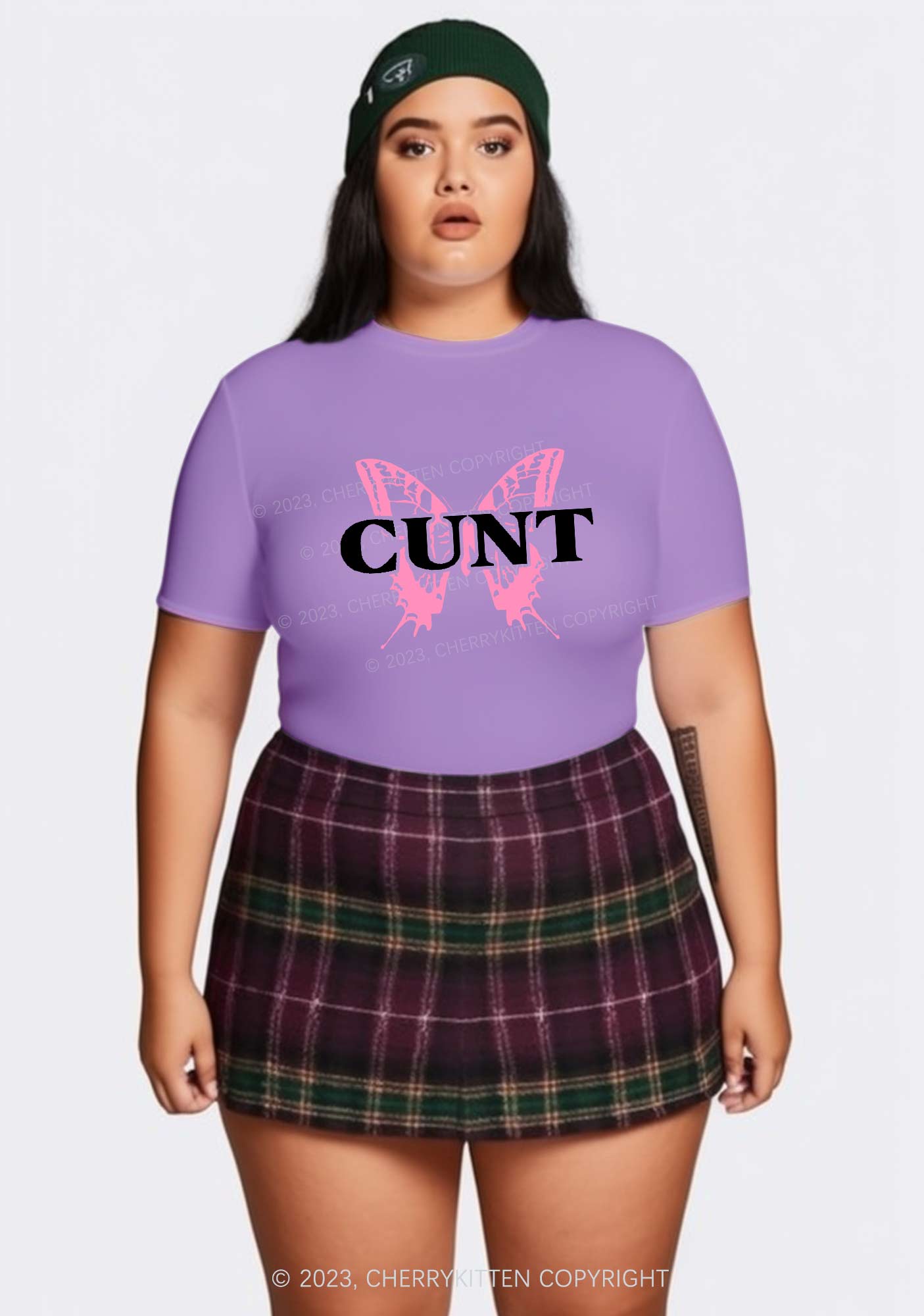 Curvy Cunt Butterfly Baby Tee Cherrykitten