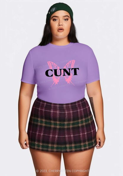Curvy Cunt Butterfly Baby Tee Cherrykitten