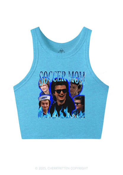 Blue Soccer Mom Y2K Crop Tank Top Cherrykitten