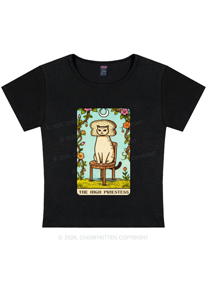 Breadhead Cat Y2K Baby Tee Cherrykitten