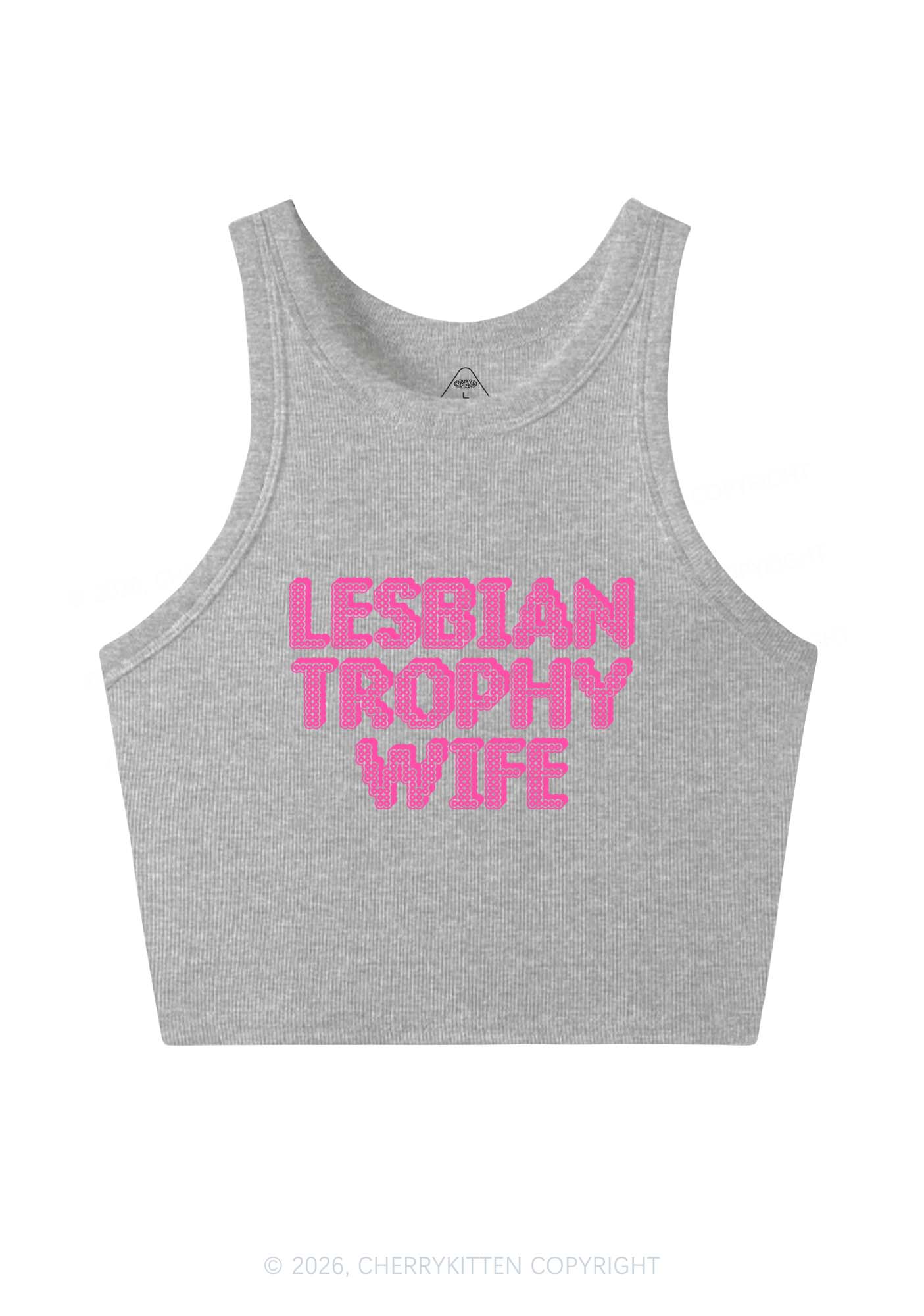 Lesbian Trophy Wife Pride Y2K Crop Tank Top Cherrykitten