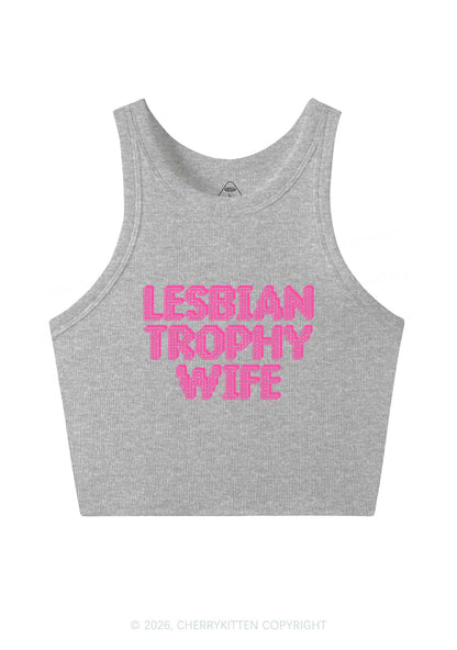 Lesbian Trophy Wife Pride Y2K Crop Tank Top Cherrykitten