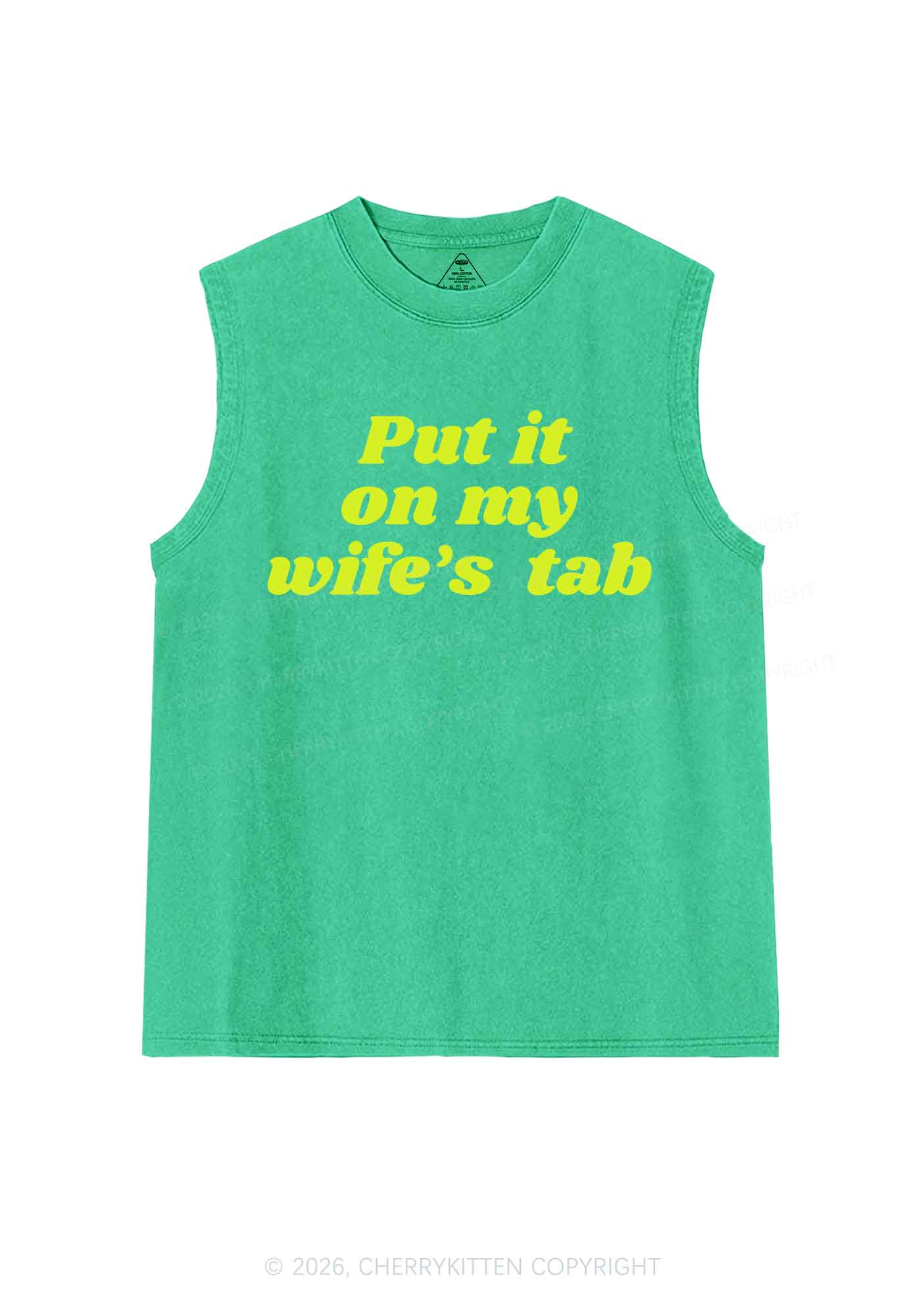 Put It On My Wifes Tab Pride Y2K Washed Muscle Tank Cherrykitten