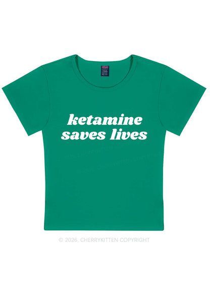 Kxxamine Saves Lives Y2K Baby Tee Cherrykitten
