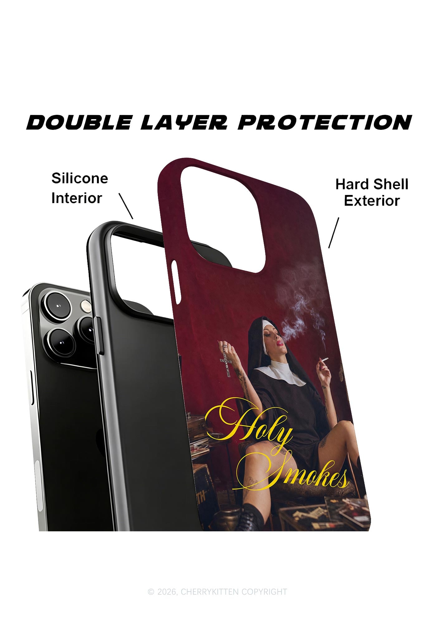 Holy Smokes Nun Y2K Phone Case Cherrykitten