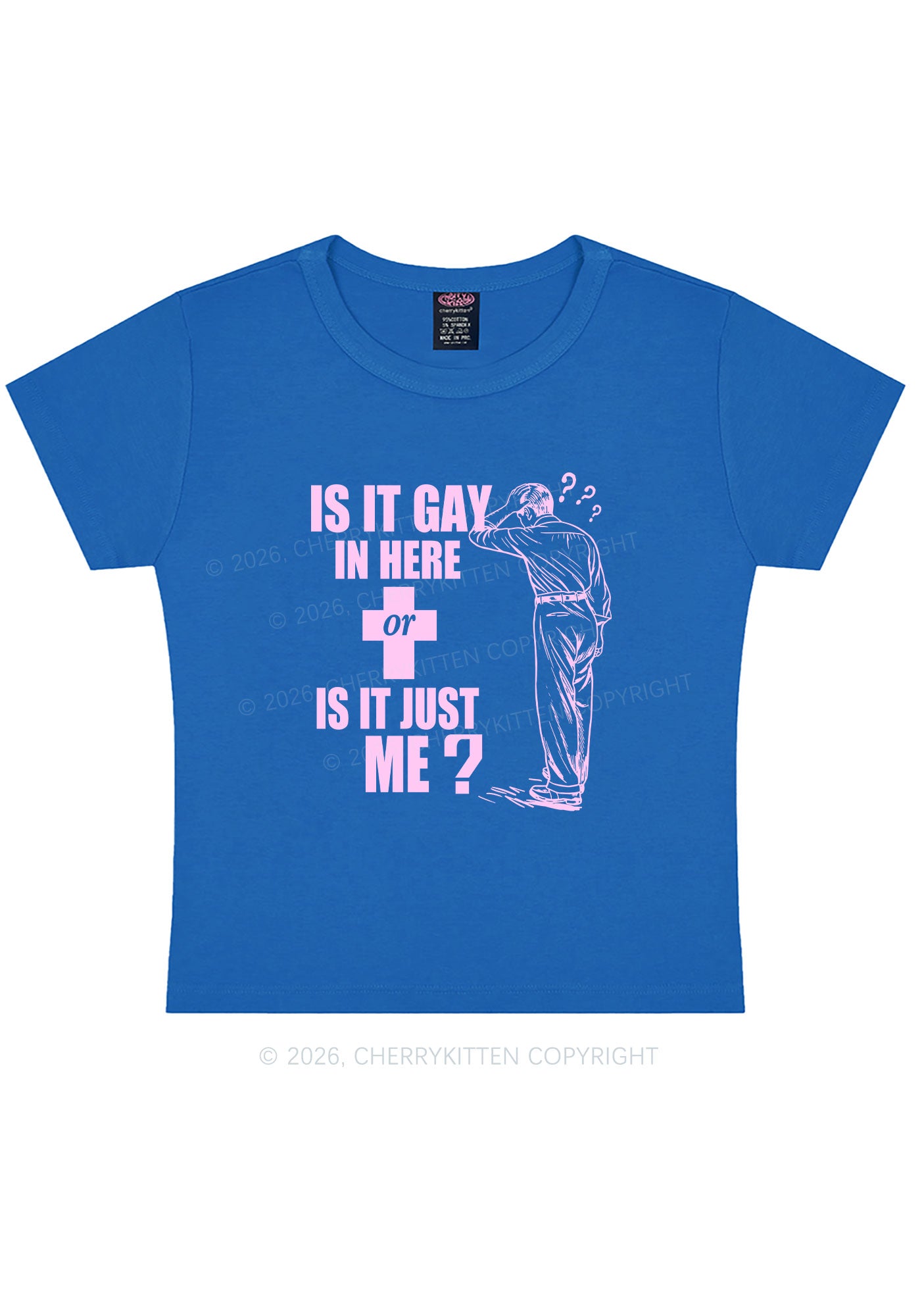 Is It Gay In Here Pride Y2K Baby Tee Cherrykitten