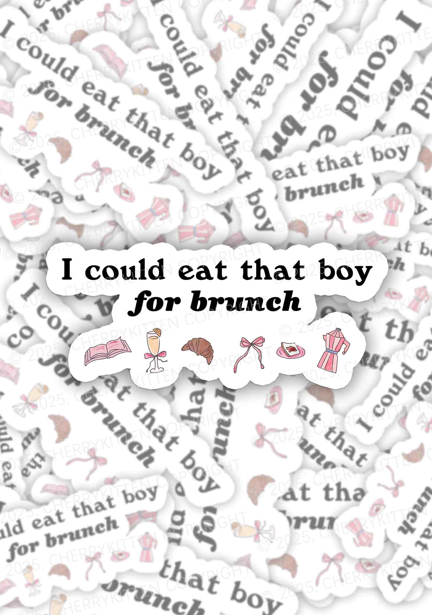 Eat Boy For Brunch 1Pc Y2K Sticker Cherrykitten