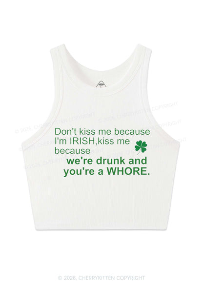 Drunk And Hore St Patricks Y2K Crop Tank Top Cherrykitten