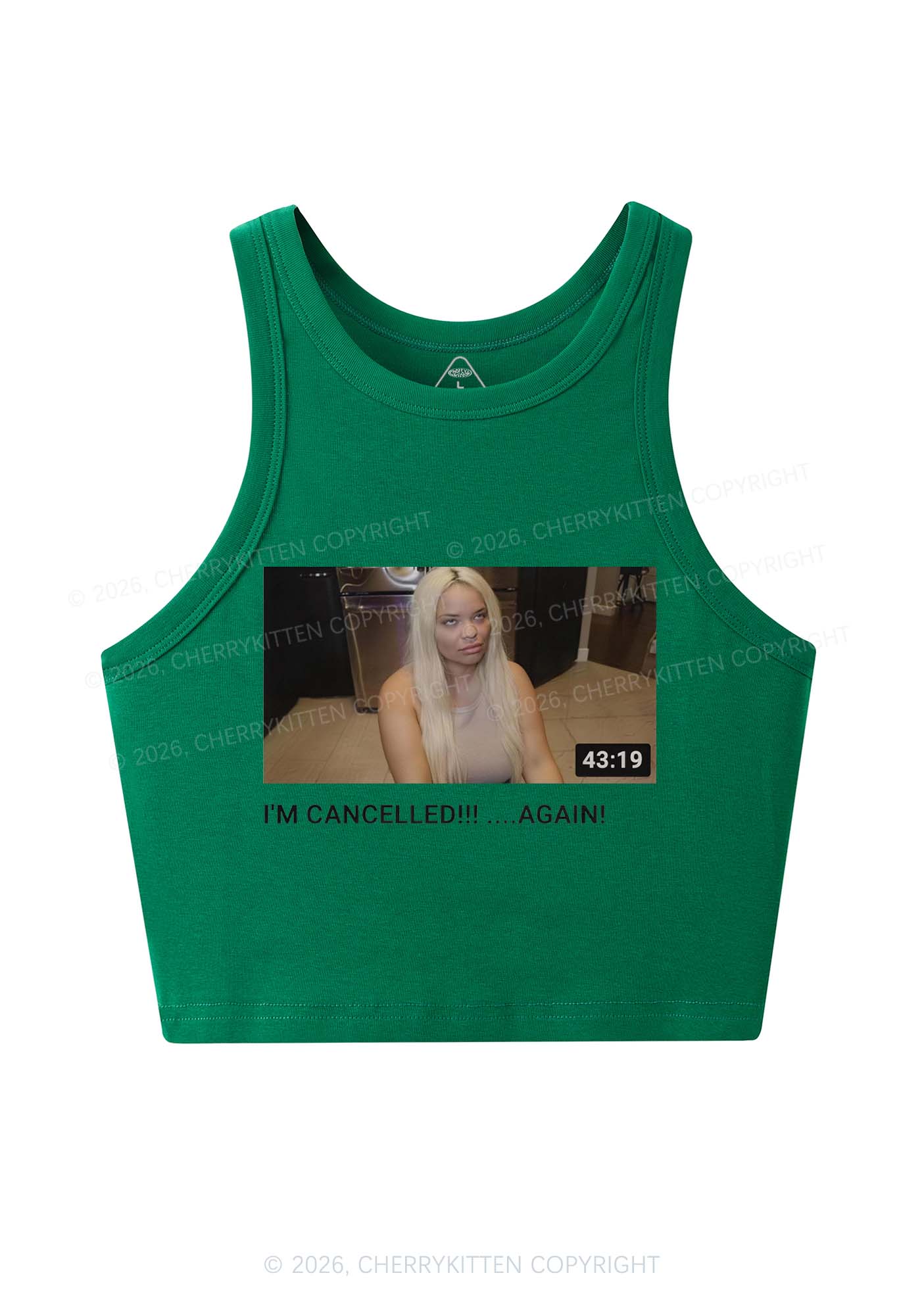 Im Canceled Again Y2K Crop Tank Top Cherrykitten