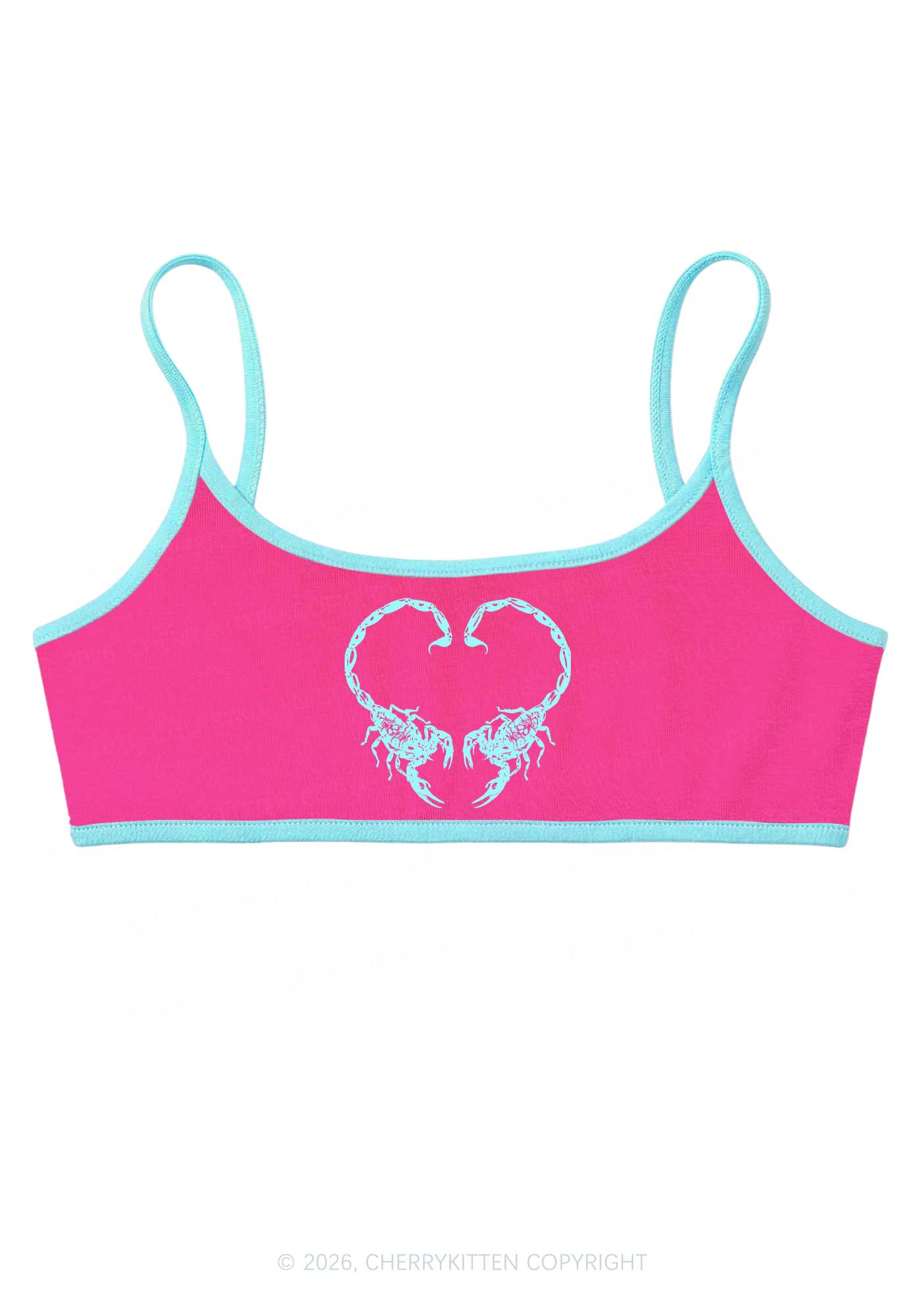 Skull Scorpion Heart Y2K Super Crop Cami Cherrykitten