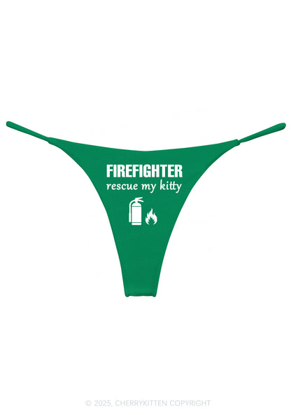 Firefighter Rescue My Kitten Y2K Bikini String Thong Cherrykitten
