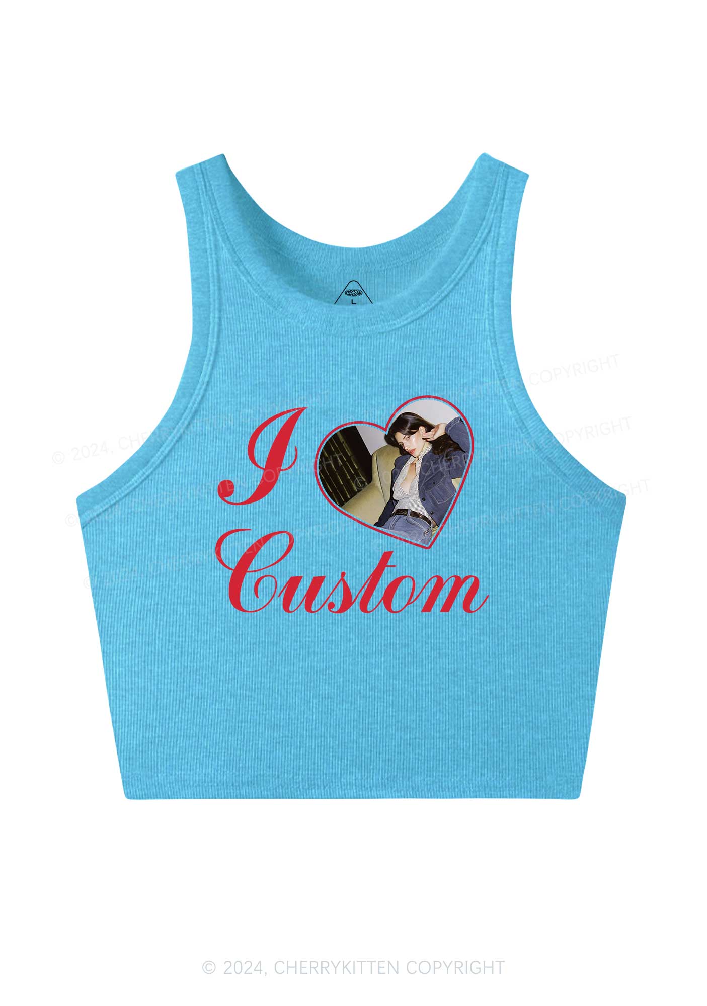 I Love Custom Name Y2K Valentine's Day Crop Tank Top Cherrykitten
