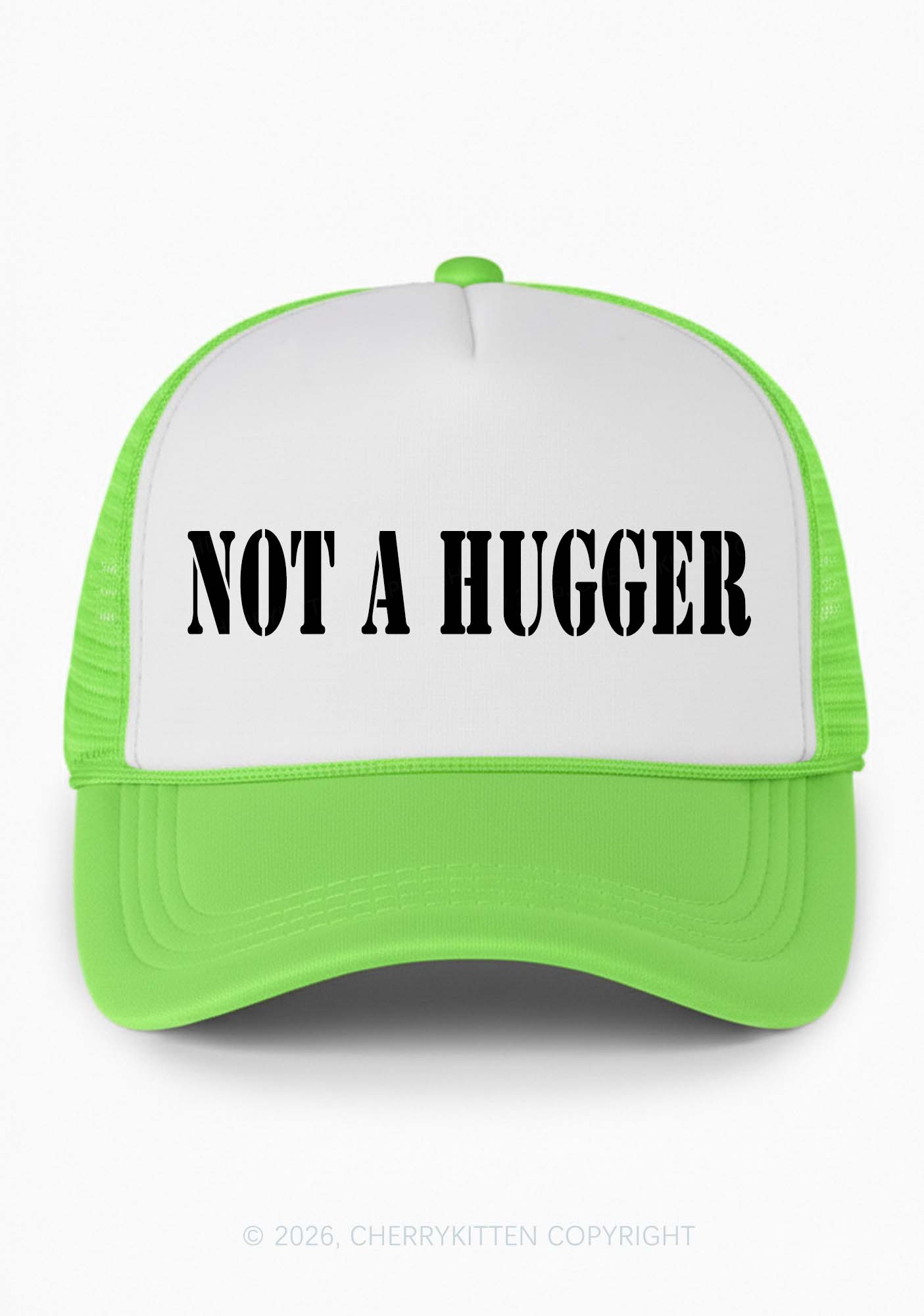 Not A Hugger Y2K Colorblock Trucker Hat Cherrykitten