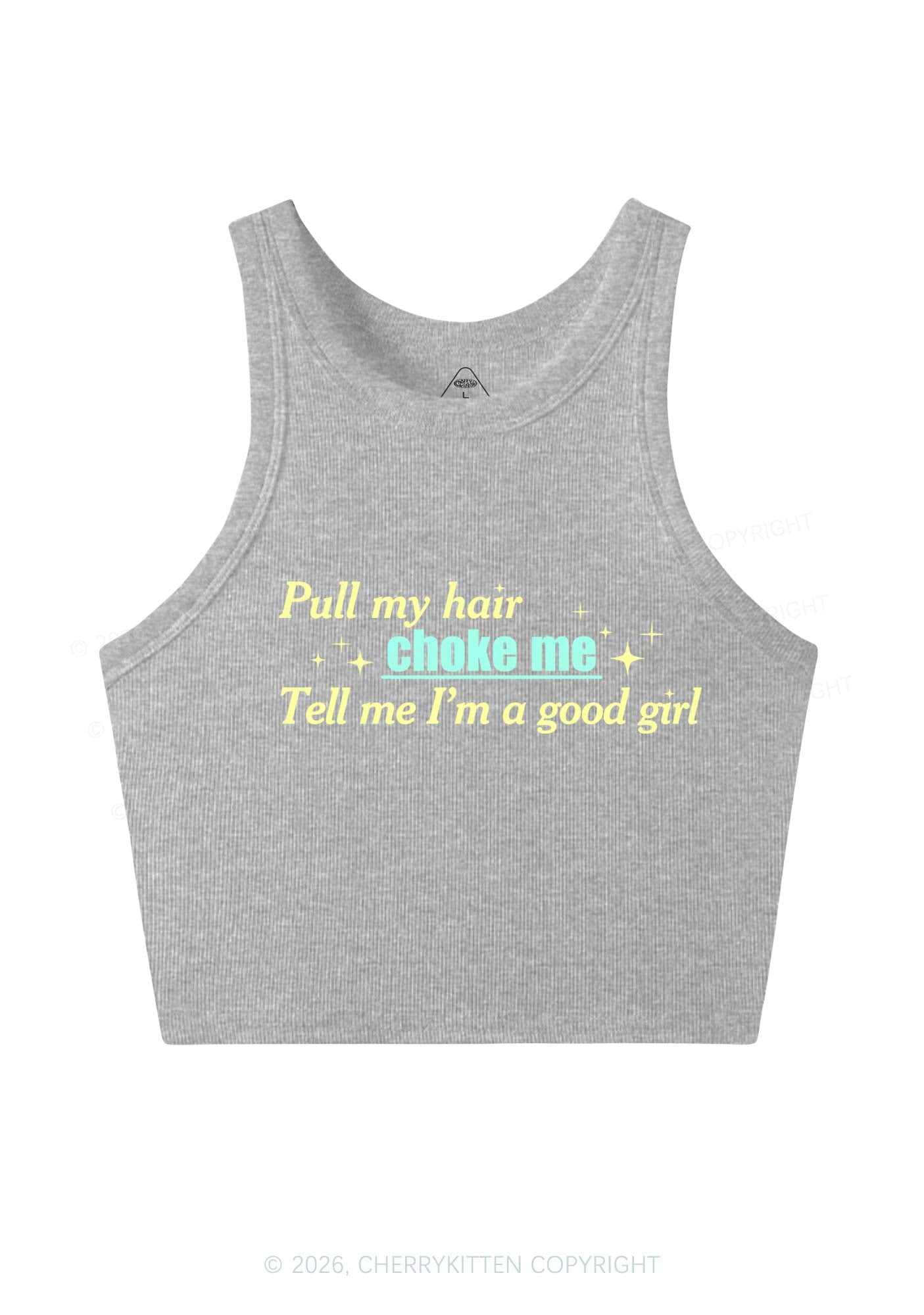 Choke Me Im Good Girl Y2K Crop Tank Top Cherrykitten