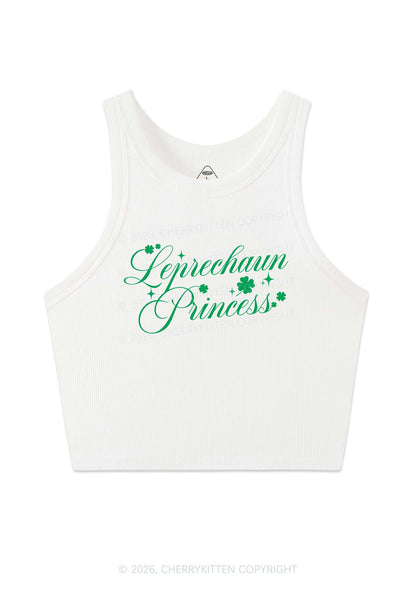 Leprechaun Princess St Patricks Y2K Crop Tank Top Cherrykitten