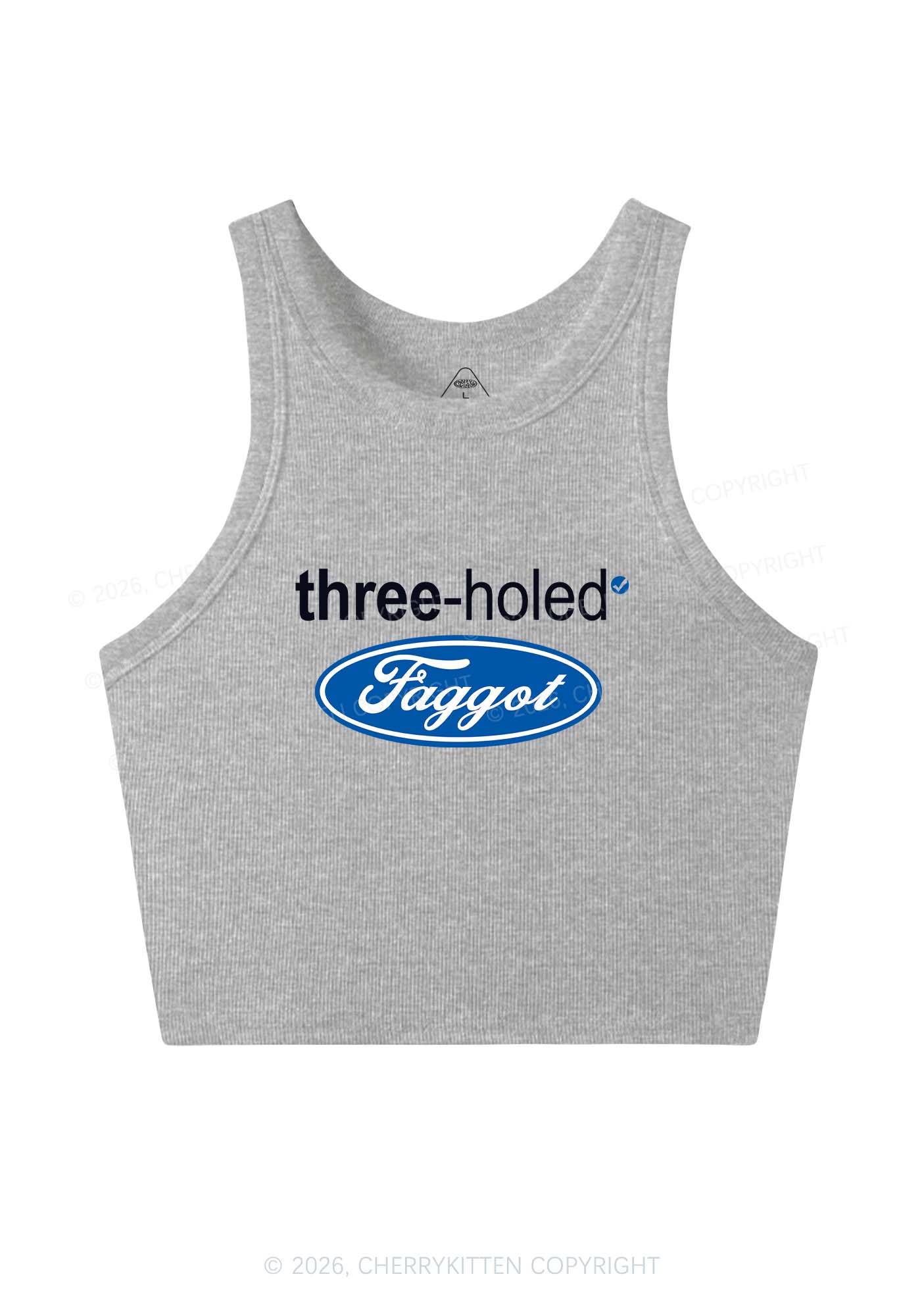 Three Holed Faggot Pride Y2K Crop Tank Top Cherrykitten