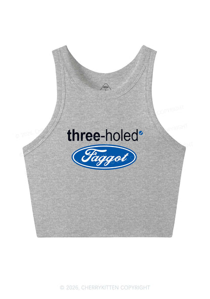 Three Holed Faggot Pride Y2K Crop Tank Top Cherrykitten
