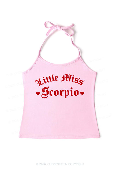 Custom Zodiac Little Miss Y2K Halter Neck Cami Cherrykitten
