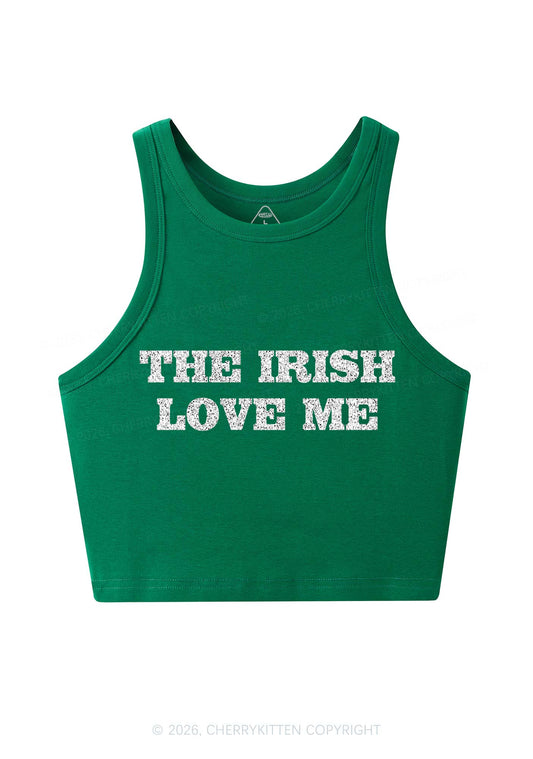 Glitter The Irish Love Me St Patricks Y2K Crop Tank Top Cherrykitten