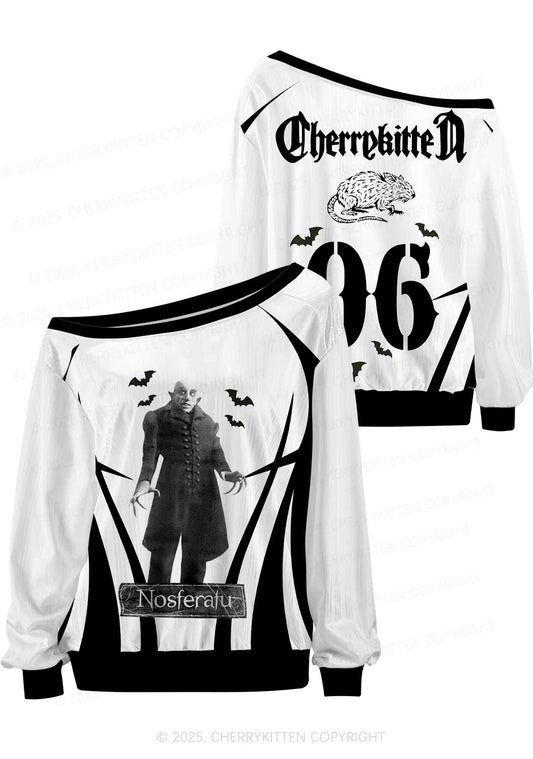 Halloween Custom Bat Monster Y2K Off Shoulder Long Sleeve Sport Jersey Shirts Cherrykitten