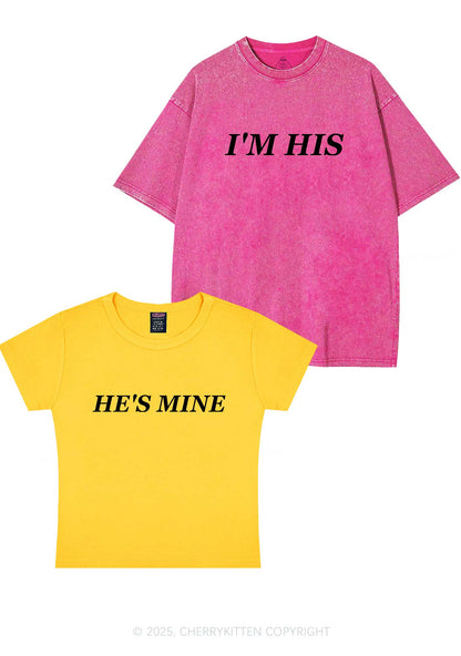 Hes Mine Im His Y2K Valentine's Day Couple Shirt Cherrykitten